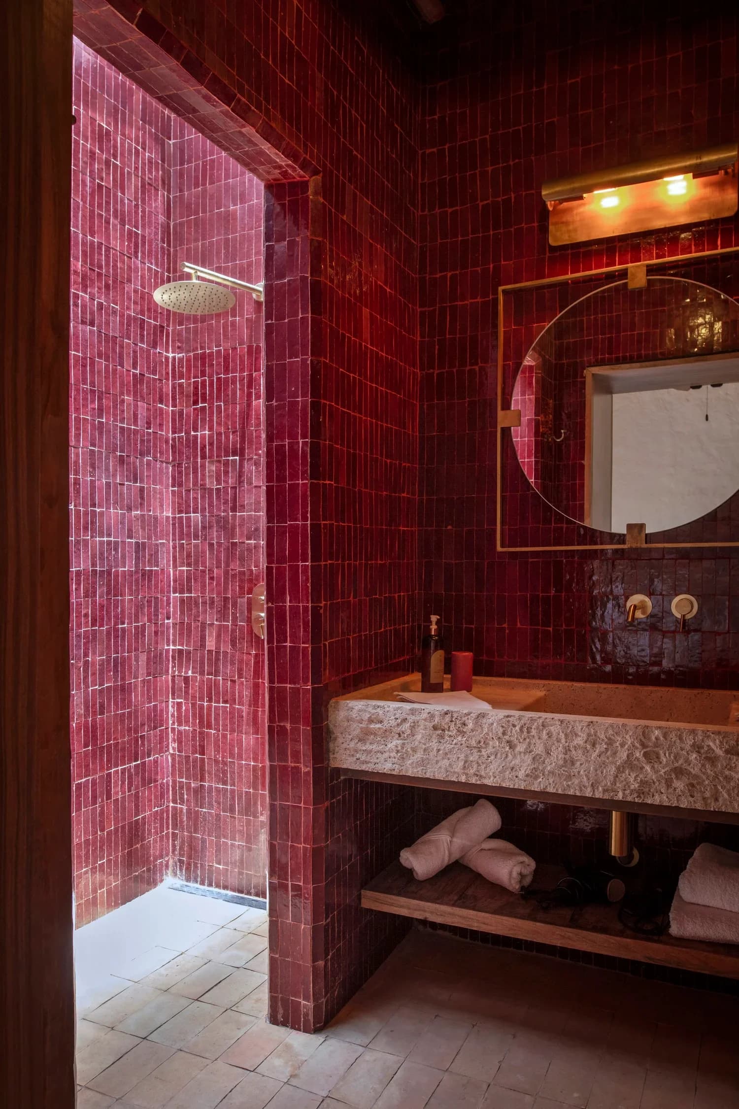 The jewellery-box bathroom in red zellige tiles