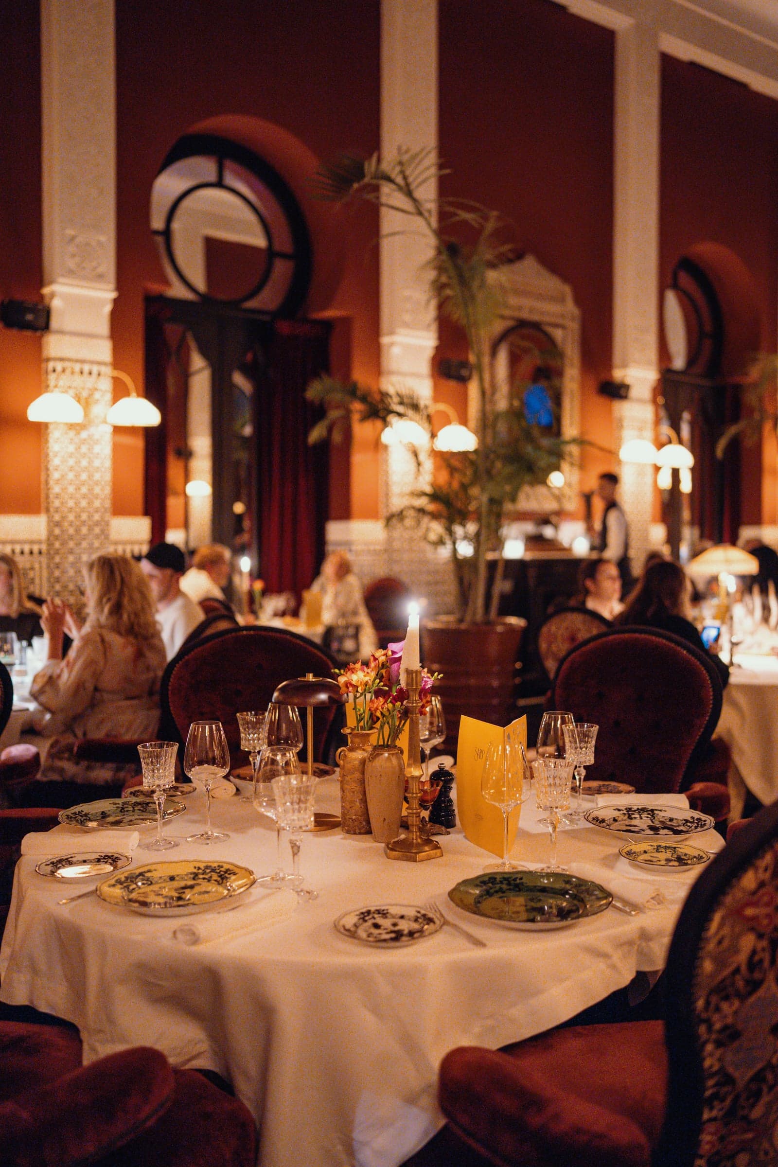 Tables set for the evening