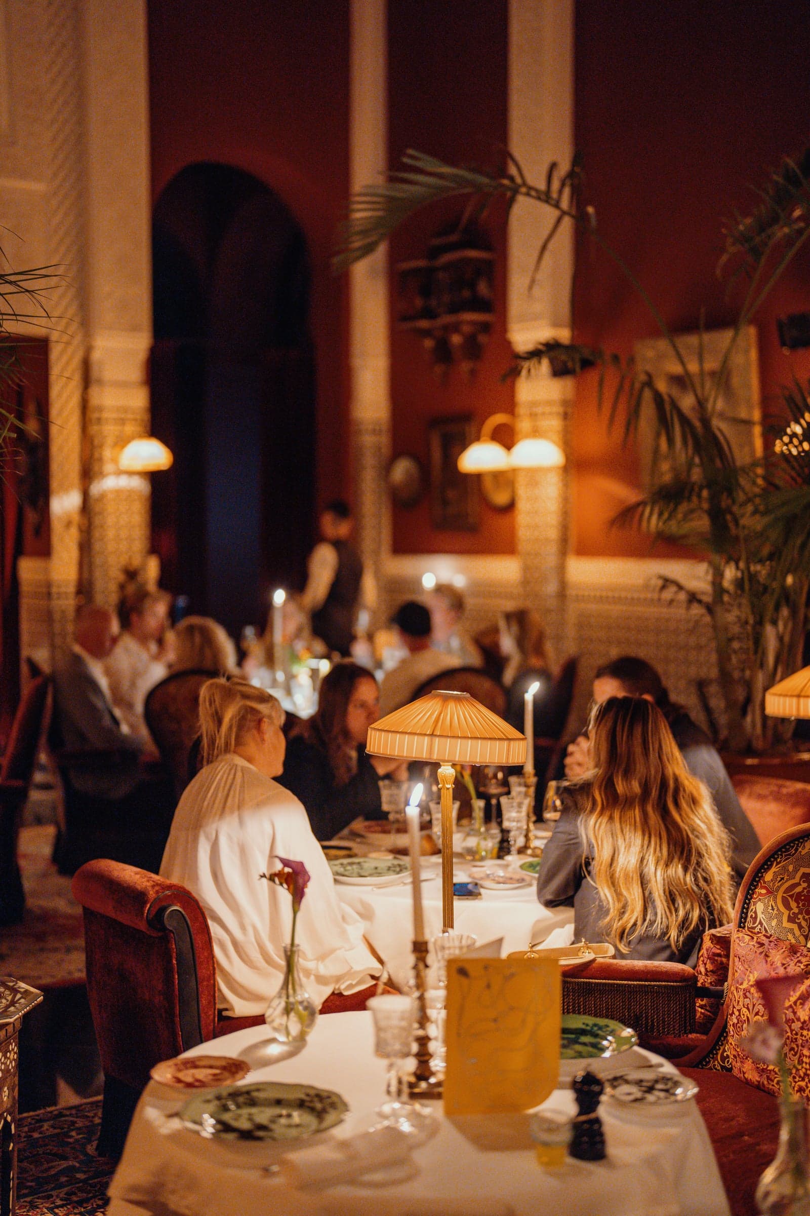The dining room in the evening